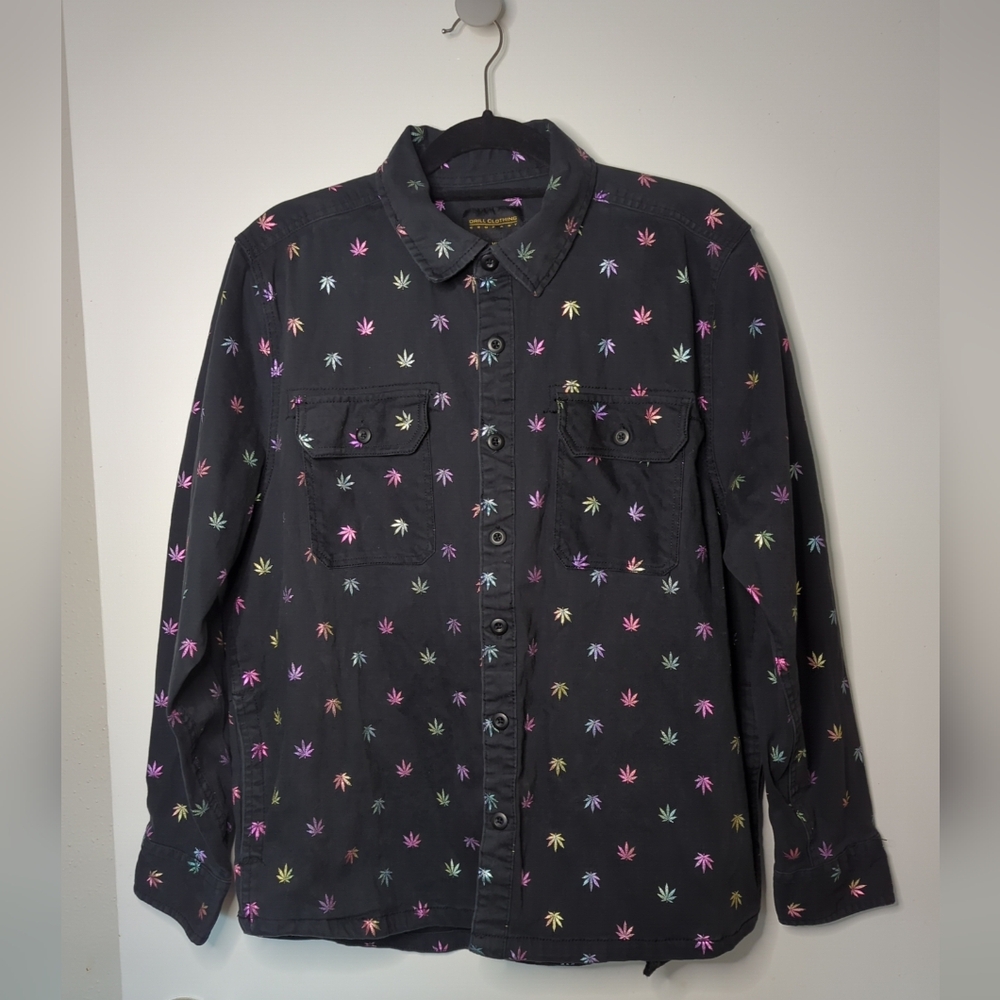 Drill Clothing Company Colorful Leaf Button Shirt XL